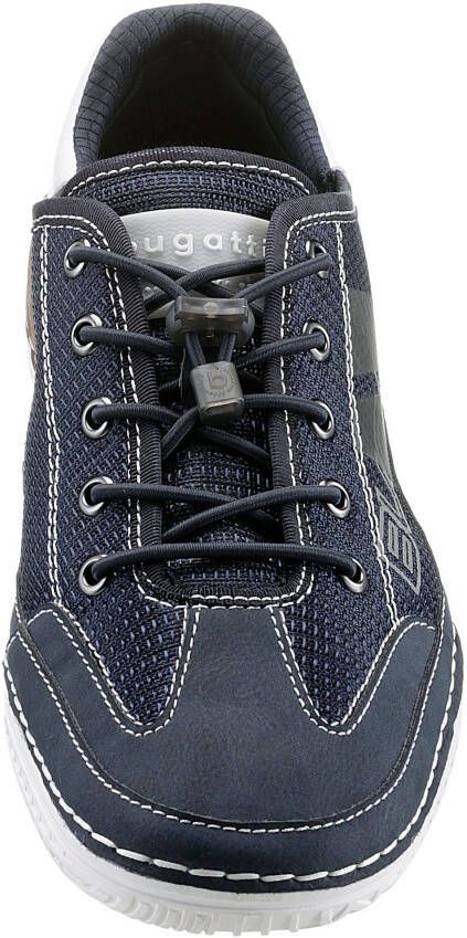 Bugatti Slip-on sneakers vrijetijdsschoen lage schoen instapper met contraststiksels en afwerkingen