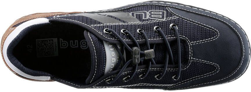Bugatti Slip-on sneakers vrijetijdsschoen lage schoen instapper met contraststiksels en afwerkingen
