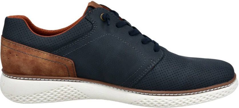 Bugatti Slip-on sneakers Lage schoen vrijetijdssneaker met perforatie elastische veters