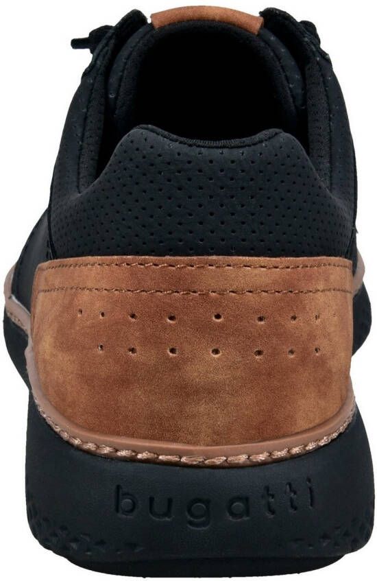 Bugatti Slip-on sneakers Lage schoen vrijetijdssneaker met perforatie elastische veters