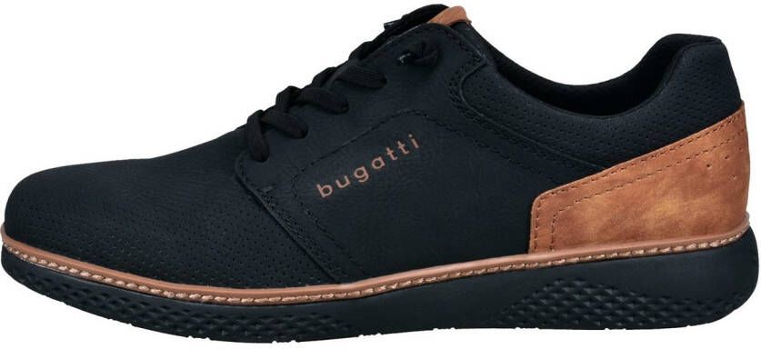 Bugatti Slip-on sneakers Lage schoen vrijetijdssneaker met perforatie elastische veters