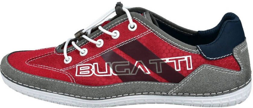 Bugatti Slip-on sneakers vrijetijdsschoen lage schoen instapper met contraststiksels en afwerkingen