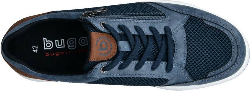 Bugatti Sneakers vrijetijdsschoen lage schoen veterschoen met contrasterende afwerking op de hiel