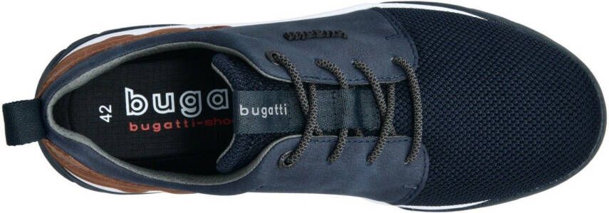 Bugatti Sneakers met label en contrastafwerking vrijetijdsschoen lage schoen veterschoen