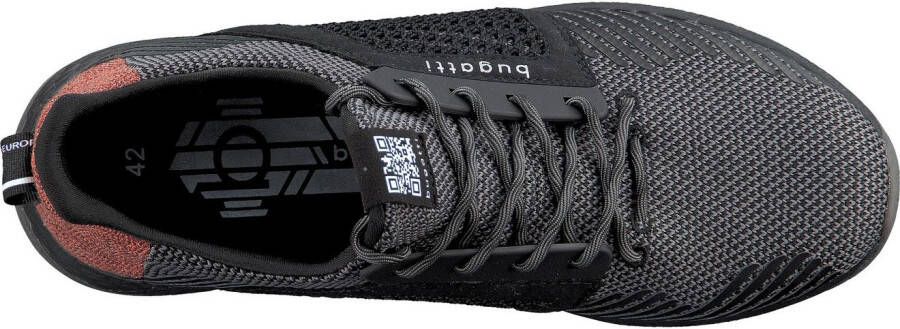 Bugatti Sneakers met sleehak freizeitschoen lage schoen veterschoen met contrastafwerking op de hiel