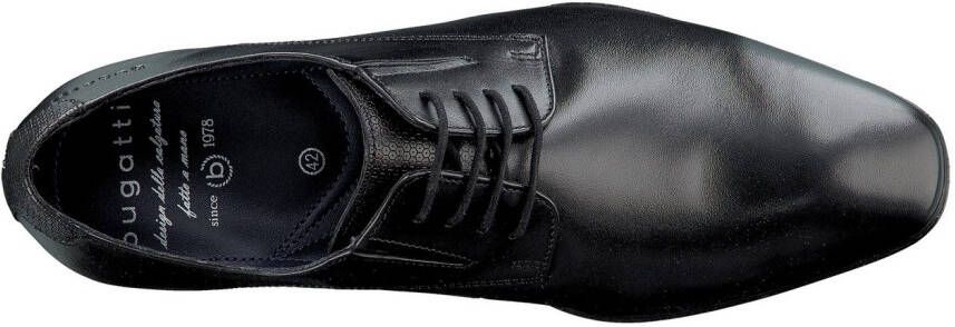 Bugatti Veterschoenen blokhak avondschuh feestdagenschuh met logoprent op de hiel