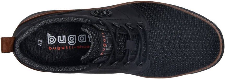 Bugatti Veterschoenen vrijetijdsschoen lage schoen veterschoen met contrasterende afwerking op de hiel