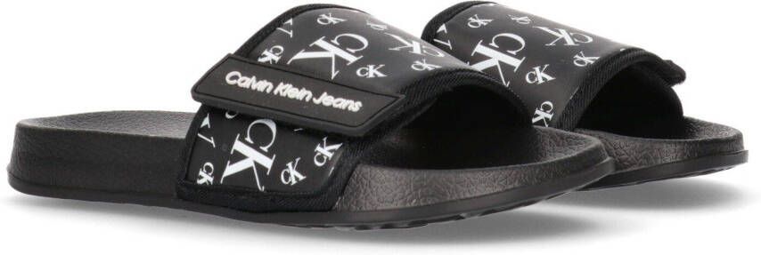 Calvin Klein Badslippers met klittenbandtrensje