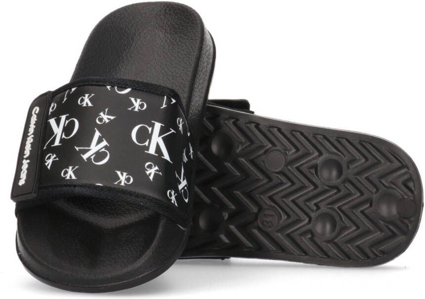 Calvin Klein Badslippers met klittenbandtrensje