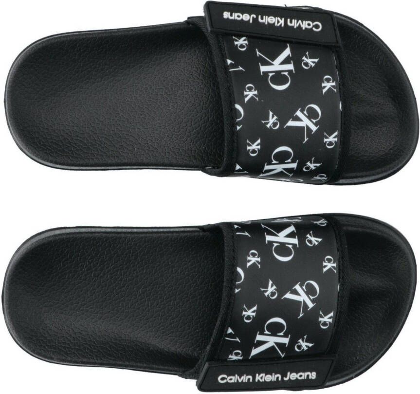 Calvin Klein Badslippers met klittenbandtrensje