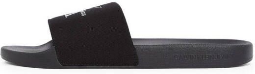 Calvin Klein Badslippers SLIDE MONOGRAM zomerschoen slippers badschoens strandschoen met logo-opschrift