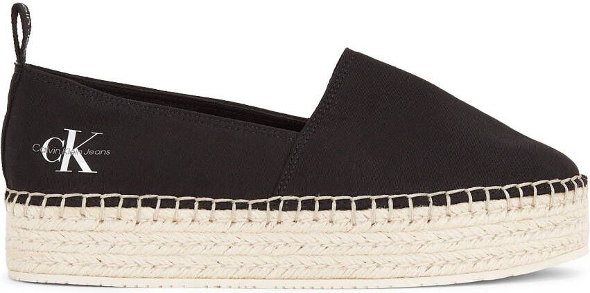 Calvin Klein Espadrilles PLATFORM ESPADRILLE ML BTW Zomerschuh slipper strand schoen met jute plateausole