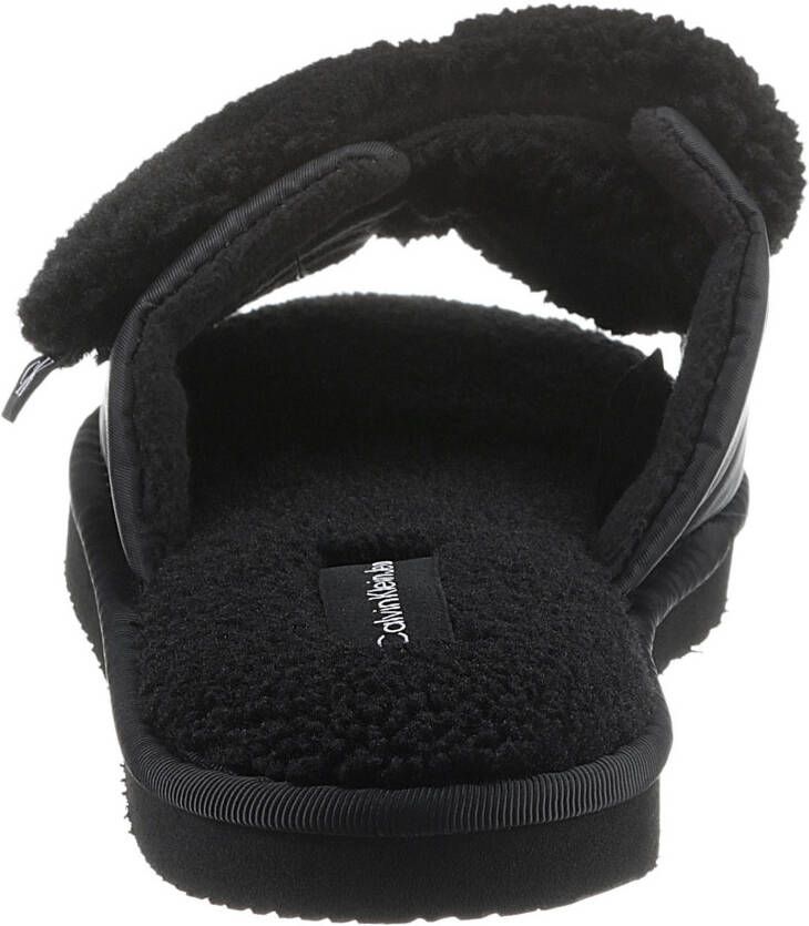 Calvin Klein Pantoffels HOME SLIDE VELCRO SHEARLING in behaaglijk zachte look