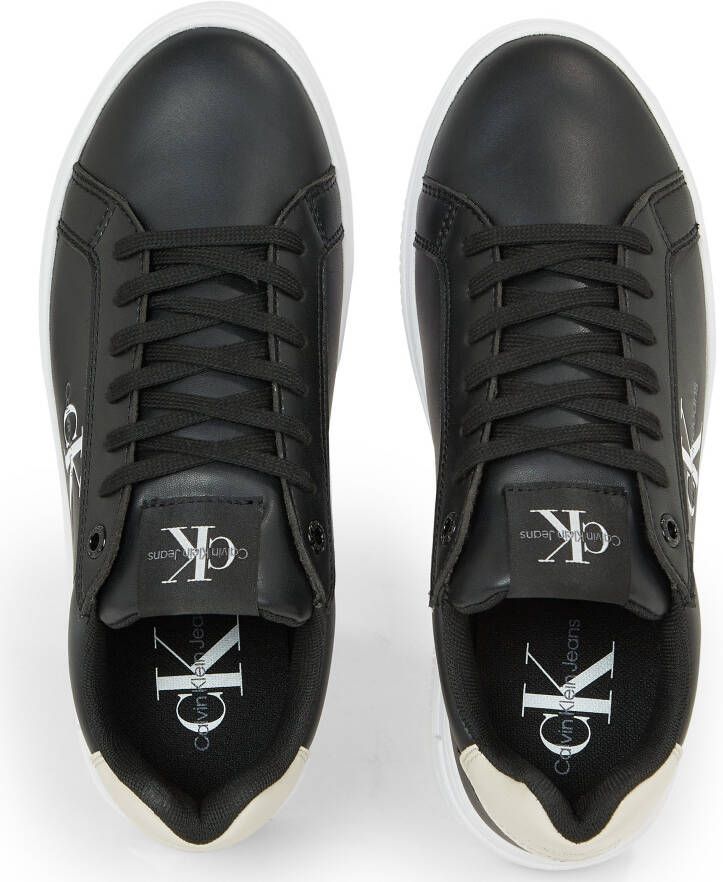 Calvin Klein Plateausneakers BOLD PLATF LOW LACE LTH ML MTL met zijlogo vrijetijdsschoen lage schoen veterschoen