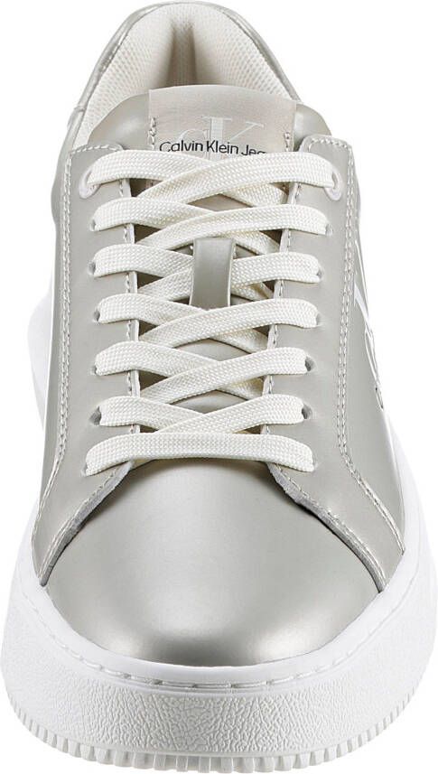Calvin Klein Plateausneakers CHUNKY CUPSOLE LACEUP LTH ML MTL vrijetijdsschoen lage schoen veterschoen in metallic-look