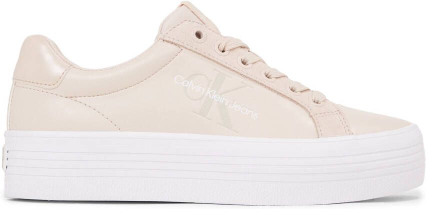 Calvin Klein Plateausneakers BOLD VULC FLATF LOW MIX ML MTR met zachte schacht vrijetijdsschoen lage schoen veterschoen