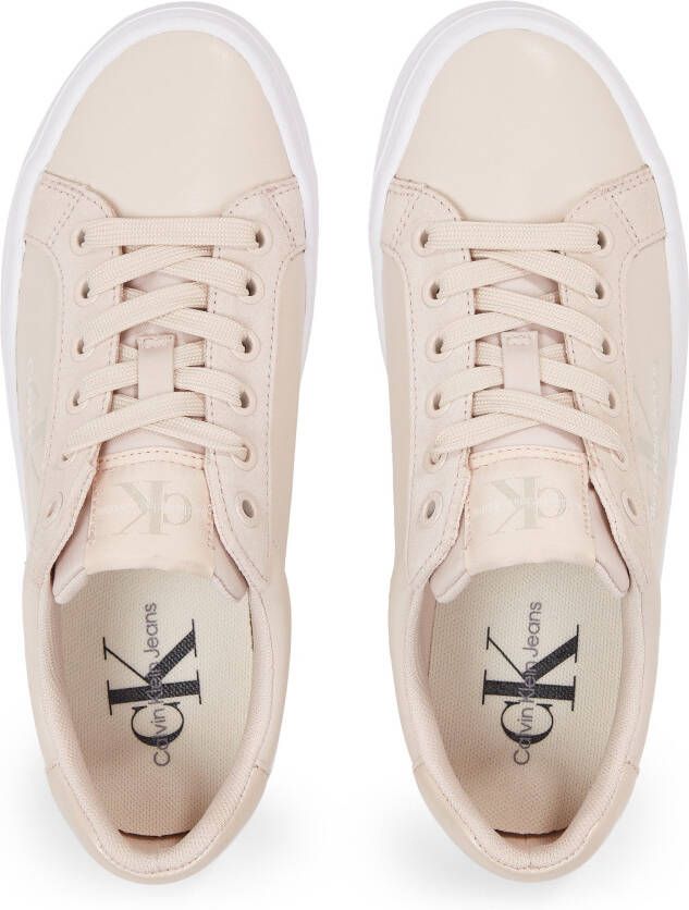 Calvin Klein Plateausneakers BOLD VULC FLATF LOW MIX ML MTR met zachte schacht vrijetijdsschoen lage schoen veterschoen