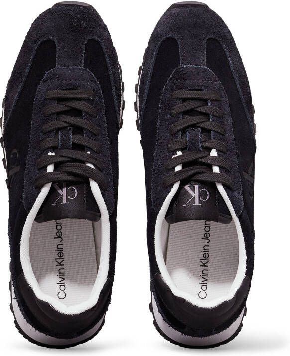 Calvin Klein Plateausneakers RUNNER LACEUP ML SUEDE freizeitschoen veterschoen lage schoen met zij ck-logo