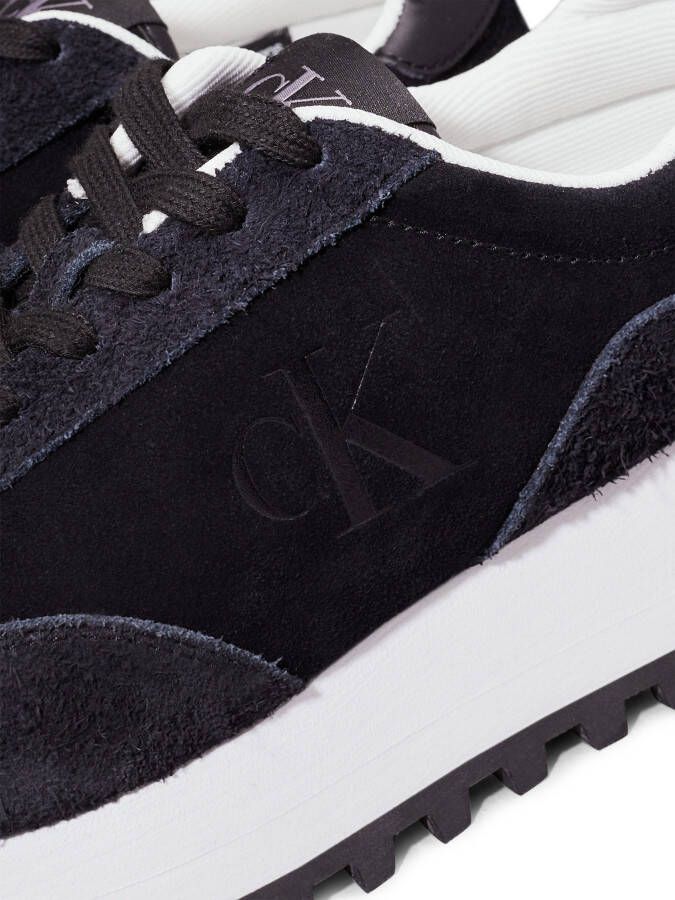 Calvin Klein Plateausneakers RUNNER LACEUP ML SUEDE freizeitschoen veterschoen lage schoen met zij ck-logo