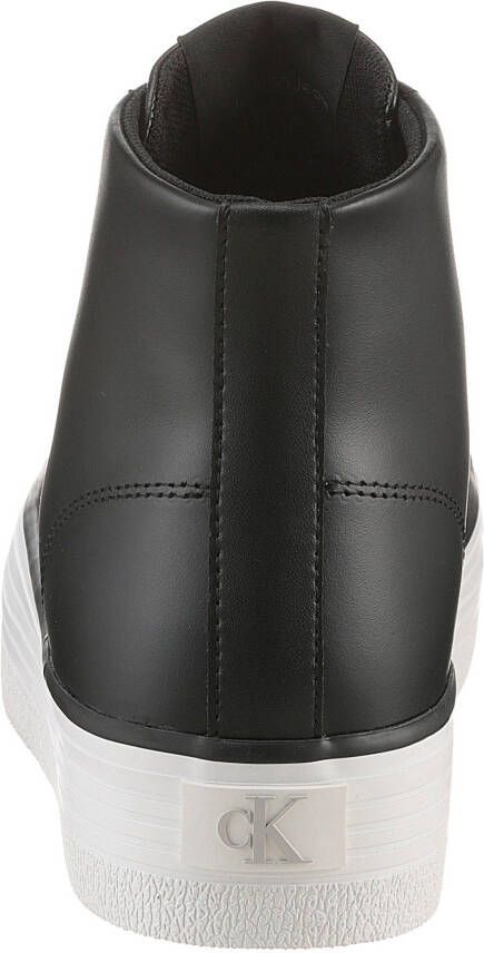 Calvin Klein Plateausneakers BOLD VULC FLATF MID LTH IN high top sneaker veterschoenen met ck-logo op de hak