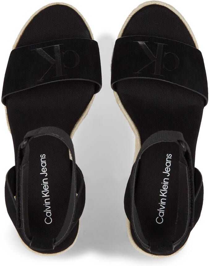 Calvin Klein Sleehaksandaaltjes WEDGE SANDAL SU MG BTW zomerschoen sandaal keilhak met klittenbandjes