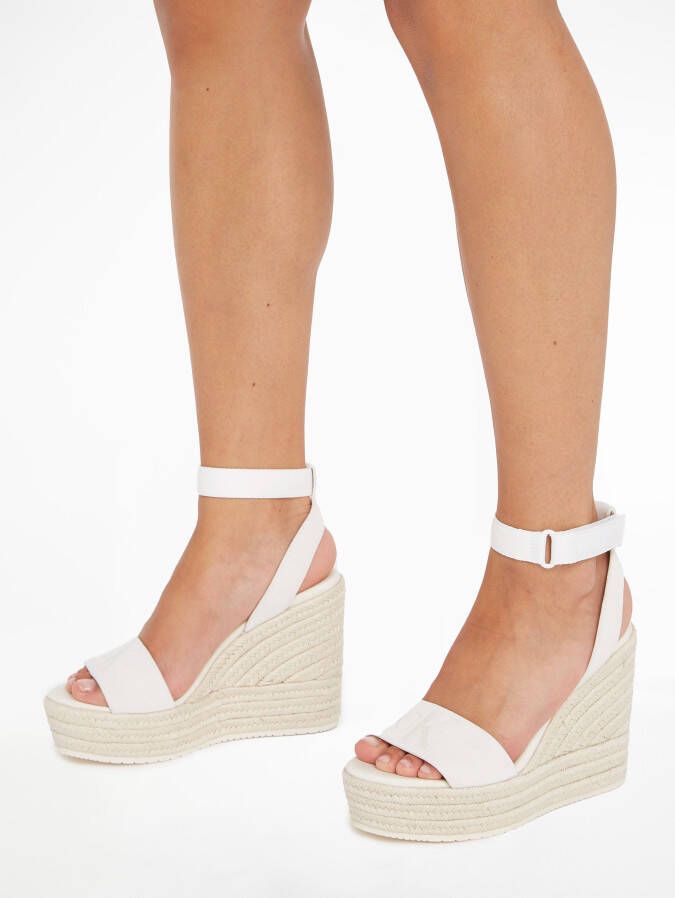Calvin Klein Sleehaksandaaltjes WEDGE SANDAL SU MG BTW zomerschoen sandaal keilhak met klittenbandjes