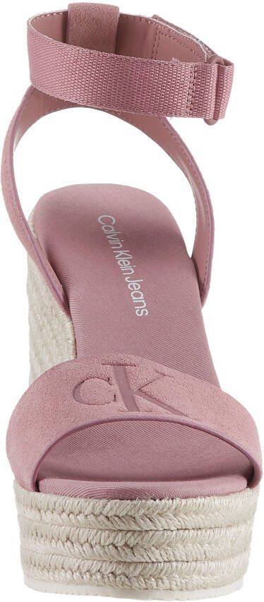 Calvin Klein Sleehaksandaaltjes WEDGE SANDAL SU MG BTW zomerschoen sandaal keilhak met klittenbandjes