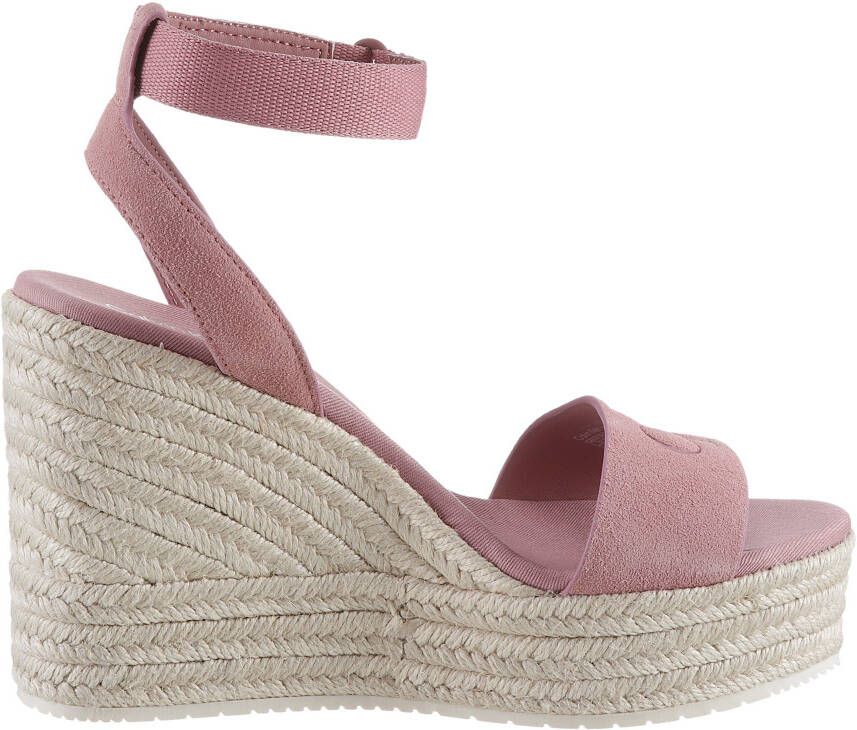 Calvin Klein Sleehaksandaaltjes WEDGE SANDAL SU MG BTW zomerschoen sandaal keilhak met klittenbandjes