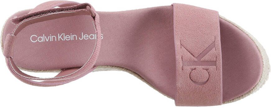 Calvin Klein Sleehaksandaaltjes WEDGE SANDAL SU MG BTW zomerschoen sandaal keilhak met klittenbandjes