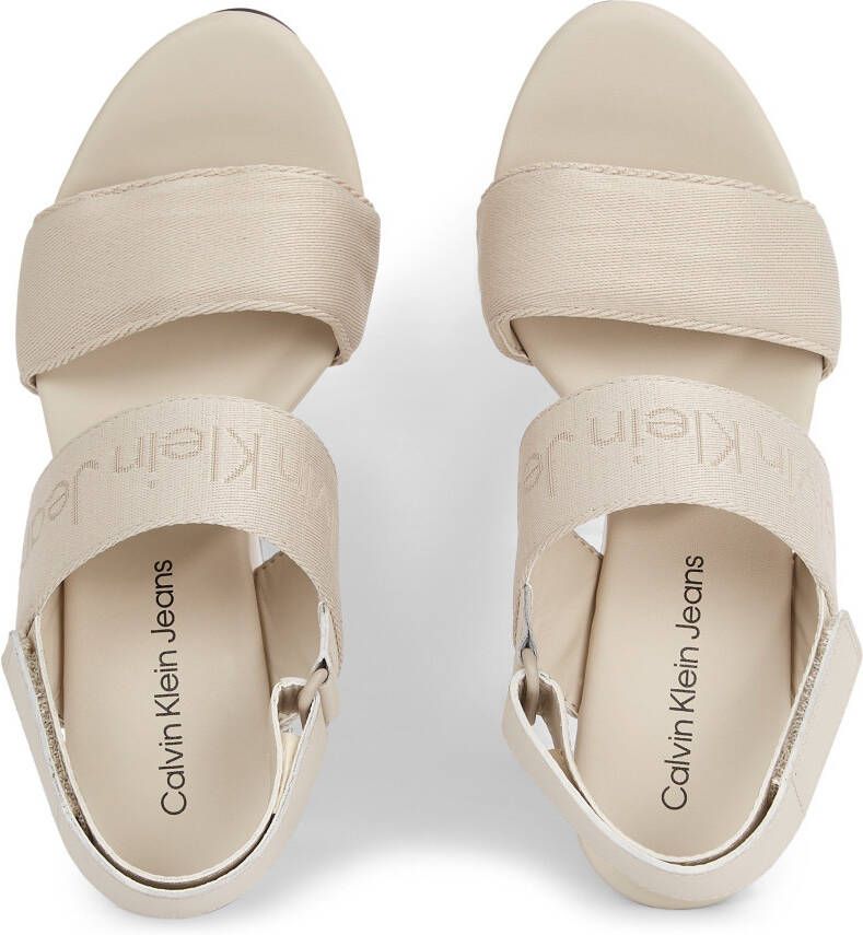Calvin Klein Sleehaksandaaltjes WEDGE SANDAL WEBBING IN MR