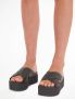 Calvin Klein Jeans Zwarte Cross Flatform Slippers Black Dames - Thumbnail 10