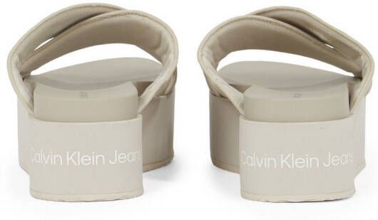 Calvin Klein Slippers FLATFORM CROSS MG UC plateau zomerschoen pantoffels met kruisverband