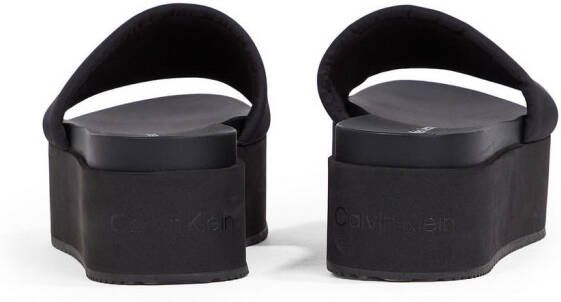 Calvin Klein Slippers FLATFORM SANDAL SLIDE IN NYLON poolslides zomerschoen strand-schoen plateausool om in te stappen