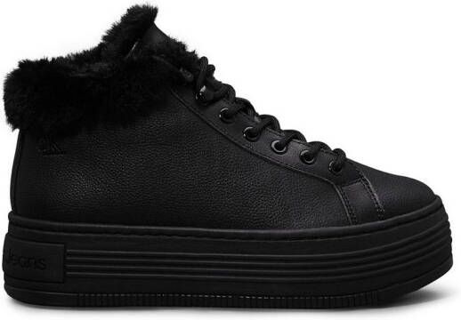 Calvin Klein Winterlaarzen BOLD PLATF LOW LACEUP MG LTH plateaulaarzen enkellaarsje high-top sneaker logo in de loopzool