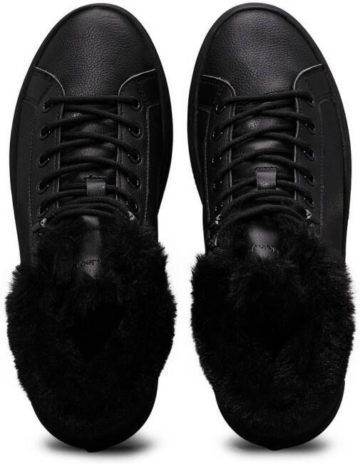 Calvin Klein Winterlaarzen BOLD PLATF LOW LACEUP MG LTH plateaulaarzen enkellaarsje high-top sneaker logo in de loopzool