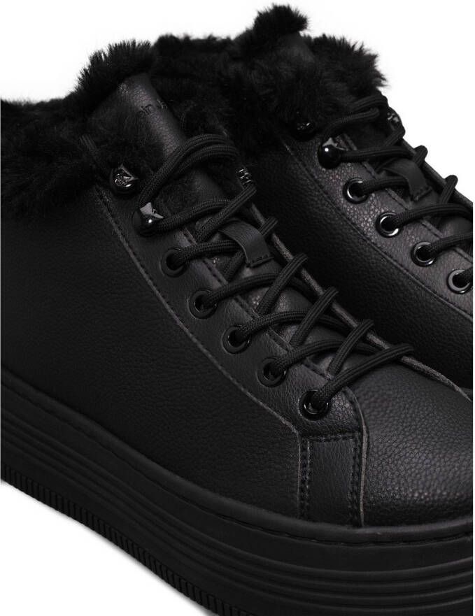 Calvin Klein Winterlaarzen BOLD PLATF LOW LACEUP MG LTH plateaulaarzen enkellaarsje high-top sneaker logo in de loopzool