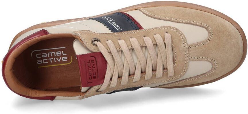camel active Sneakers veterschoen retro sneaker vrijetijdsschoen met logo-opdruk