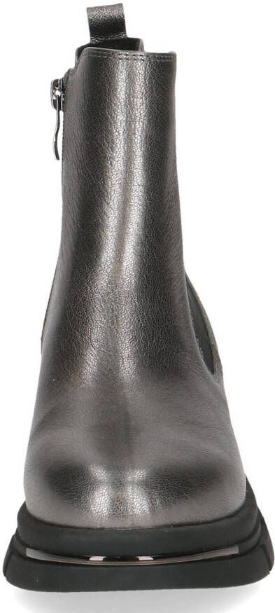 Caprice Chelsea-boots blokhak plateau enkellaarsje in opvallende metallic-uitstraling