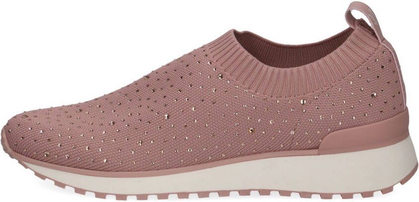 Caprice Slip-on sneakers slipper vrijetijdsschoen halfhoge schoen met fonkelende strass-steentjes