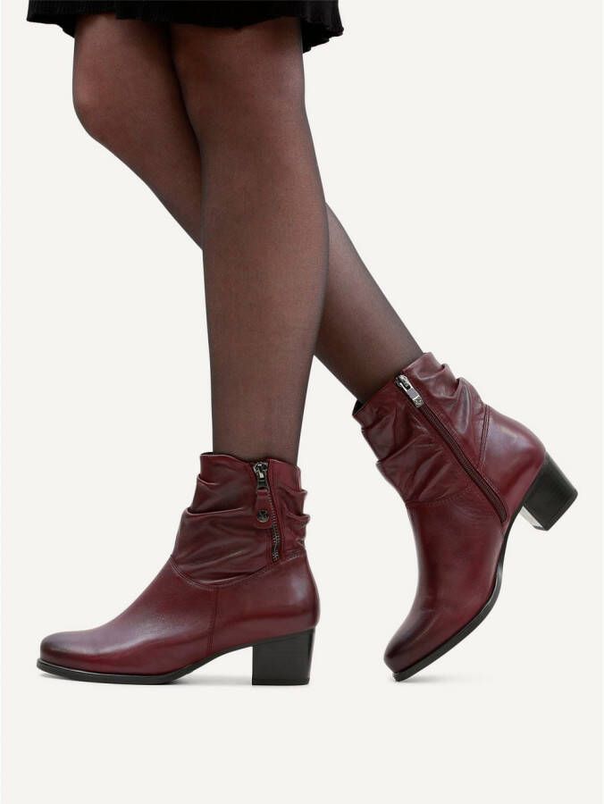 Caprice Laarsjes blokhak business schoen met decoratieve rits aan de buitenkant