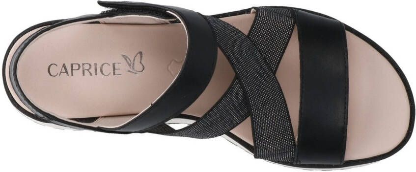 Caprice Sleehaksandaaltjes riemchensandaal zomerschoen comfortabele schoen met strass-steentjes