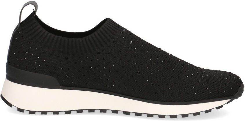 Caprice Slip-on sneakers slipper vrijetijdsschoen halfhoge schoen met fonkelende strass-steentjes