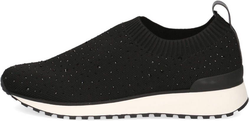 Caprice Slip-on sneakers slipper vrijetijdsschoen halfhoge schoen met fonkelende strass-steentjes