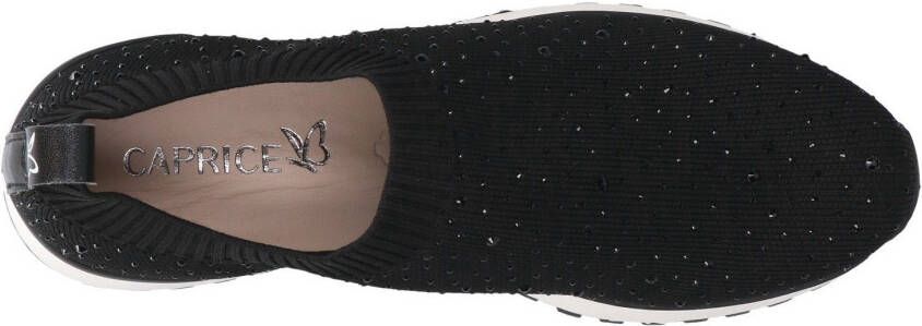 Caprice Slip-on sneakers slipper vrijetijdsschoen halfhoge schoen met fonkelende strass-steentjes