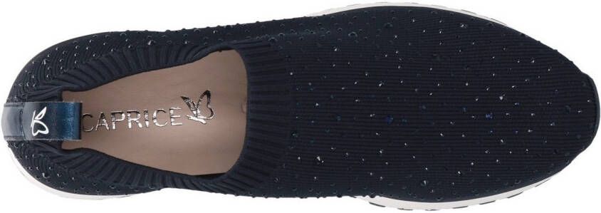 Caprice Slip-on sneakers slipper vrijetijdsschoen lage schoen met fonkelende strass-steentjes