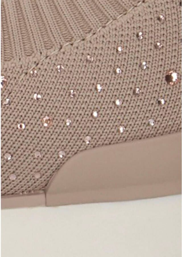 Caprice Slip-on sneakers slipper vrijetijdsschoen lage schoen met fonkelende strass-steentjes