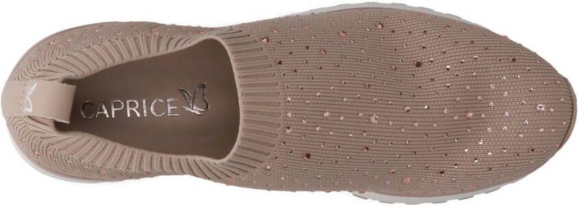 Caprice Slip-on sneakers slipper vrijetijdsschoen lage schoen met fonkelende strass-steentjes