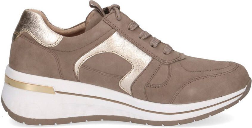 Caprice Sneakers met sleehak vrijetijdsschoen lage schoen veterschoen met contrastafwerking breedte h