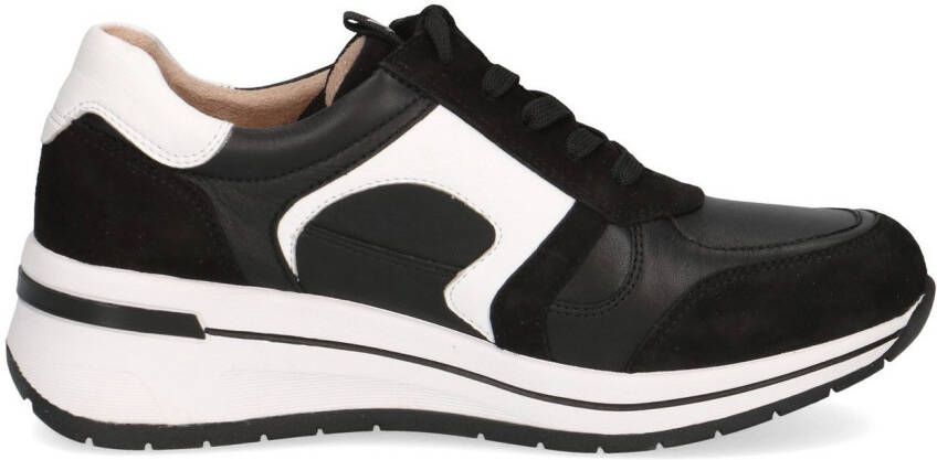 Caprice Sneakers met sleehak vrijetijdsschoen lage schoen veterschoen met contrastafwerking breedte h