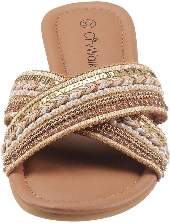 CITY WALK Slippers zomerschoen slippers in boho-look